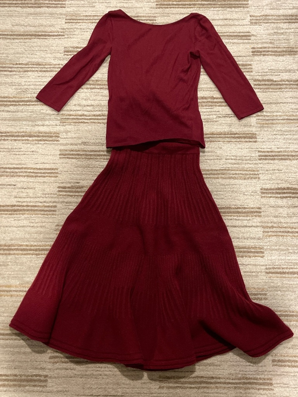 Valentino wool circle skirt with matching top